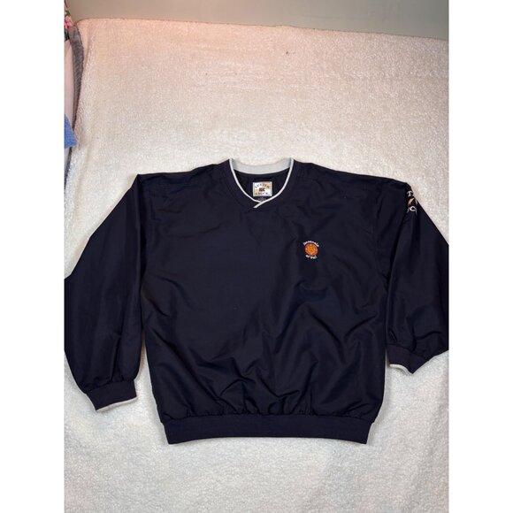 Cutter & Buck Navy Pullover Sweatshirt L/G Polyester V-Neck Embroidered Sonnenal - Picture 1 of 16